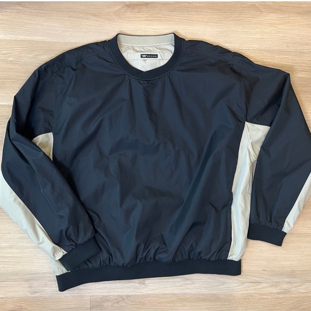 Classic Golf Pullover Reversible Jacket - Black and‎ Tan